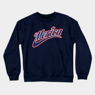 'Merica USA Patriotic Red White and Blue Logo Crewneck Sweatshirt